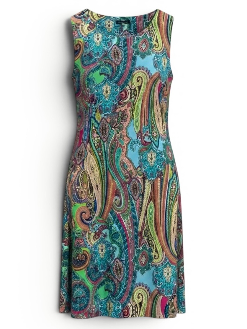 EUC Tommy Hilfiger Colorful Paisley Boho Tank Knee-Length Shift Dress - Size 14